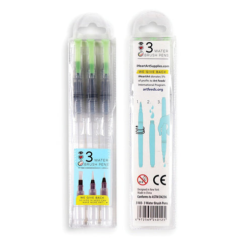 3 Water Brush Pens Self-Moistening Portable Brush