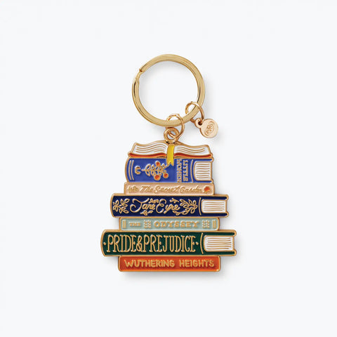 Book Club Enamel Keychain