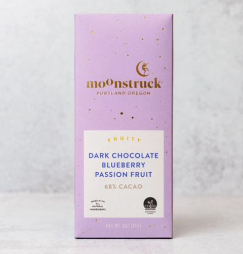 Moonstruck Fruity Dark Chocolate Blueberry Passion Fruit Bar