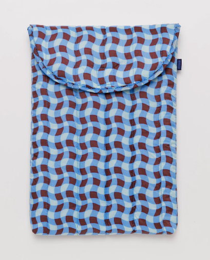 Puffy Cooler Bag : Wavy Gingham Blue - Baggu
