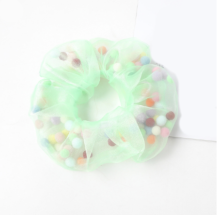 Pom Pom Organza Scrunchies