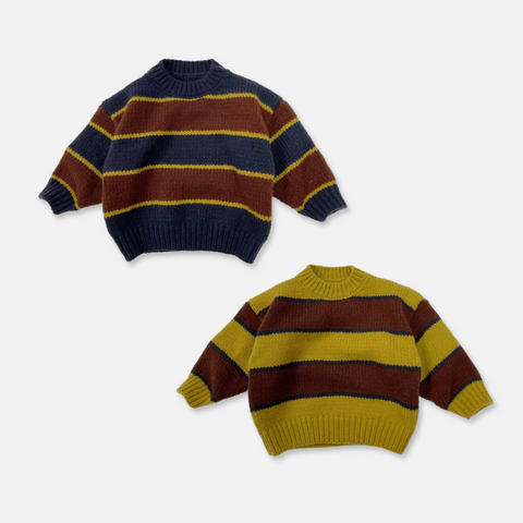 Kids Retro Striped Knitted Sweater