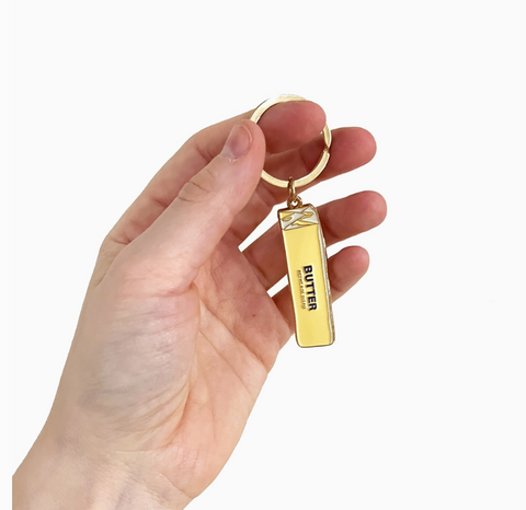 Stick of Butter Enamel Keychain