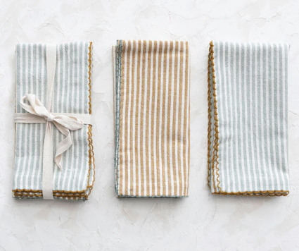 Cotton Napkins w/ Stripes (Set of 4)