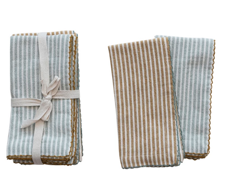 Cotton Napkins w/ Stripes (Set of 4)